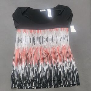 NWT Liz & Co Geometric Tunic Top Small Y2K 90s Boho Retro Classic Flowy 2000s